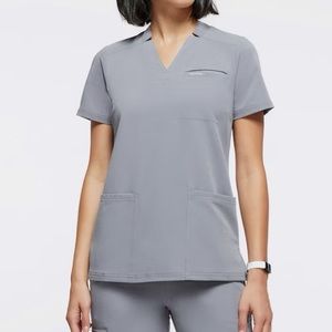 JAANUU Gray Scrub Top